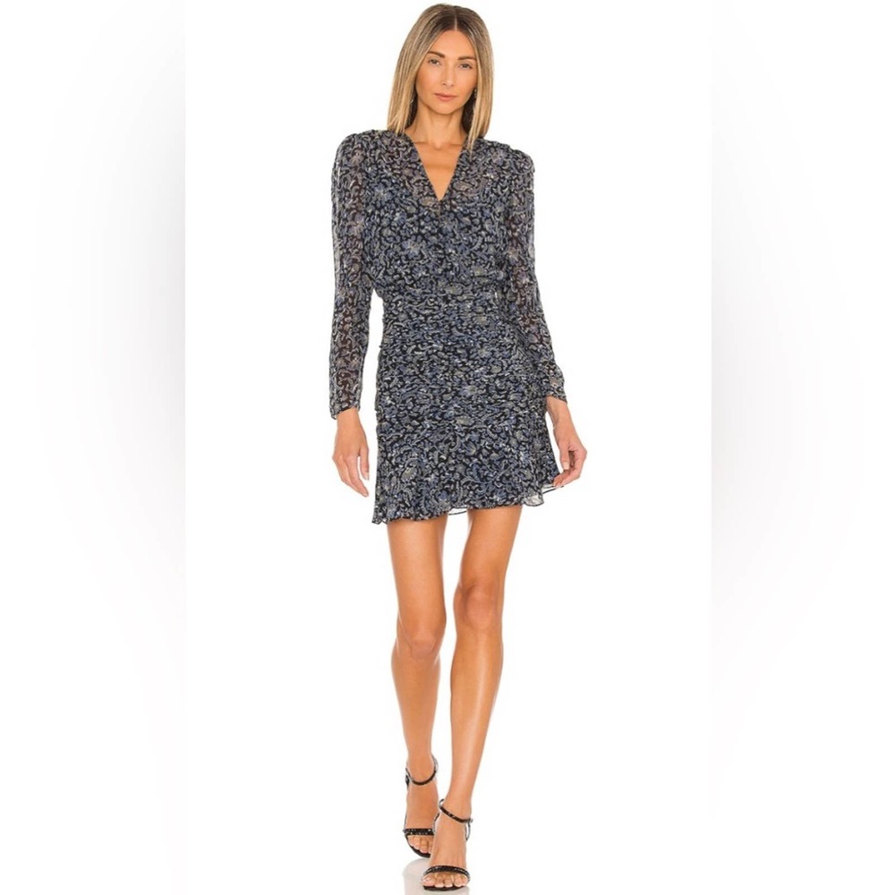 NWT Veronica Beard Rosalia Dress Silk Floral Black Multicolor Size 8